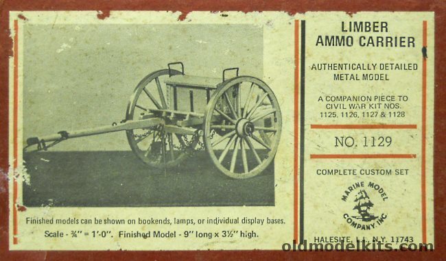 Marine Model Co 1/16 Limber Ammo Carrier Civil War, 1129 plastic model kit